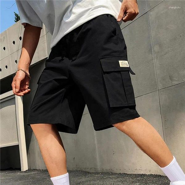 Shorts masculinos carga mens tático casual grande bolso esportes hip hop calças largas plus size para masculino