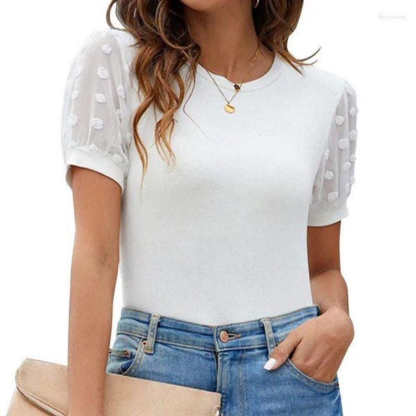 Damen T-Shirts Frauen Elegante Kleidung Crop Tops Sommer 2023 T-Shirts Kawaii Vintage Büro Damen Kurzarm T-Shirts Junge Mädchen Streetwear