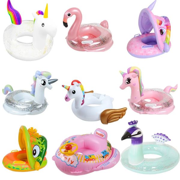 Flutuadores infláveis tubos flamingo inflável crianças bebê anel de natação verão praia festa piscina brinquedos natação círculo piscina float assento acessórios 231017