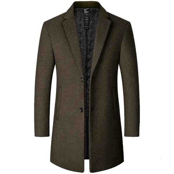 Misturas de lã masculina casacos longos de inverno cashmere trench coats misturas de lã outono masculino negócios casual tamanho 4xl 231016