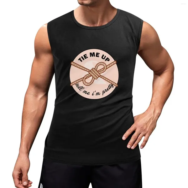 Herren-Tanktops fesseln mich und sagen mir, dass ich hübsch bin // BDSM Shibari-Seil-Top, Bodybuilding-T-Shirt, T-Shirts für das Fitnessstudio