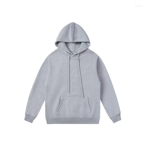 Hoodies masculinos inverno espessado lã quente com capuz para homens mulheres cor sólida moletons e calças definir viagens diárias roupas casuais cinza preto