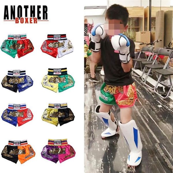 Детские мужские и женские боксерские шорты, быстросохнущие шорты с принтом для кикбоксинга, штаны для борьбы с тигром, муай тай, мужские 302B