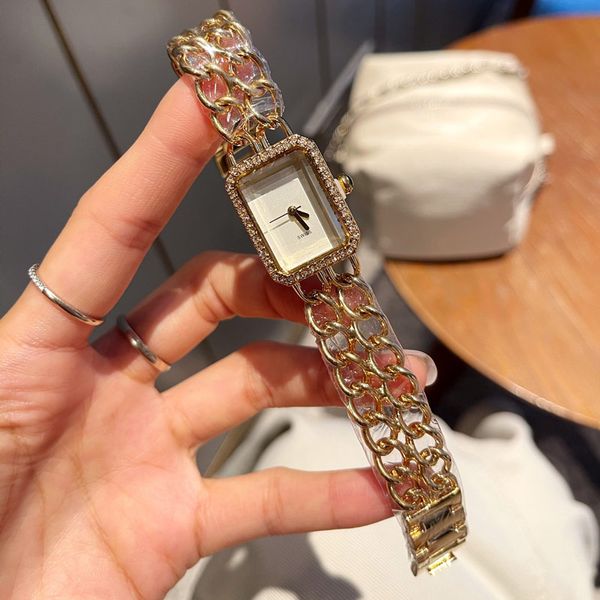orologi da donna di design di lusso top brand quadrante rettangolare con diamanti orologio da donna orologi da polso di moda di alta qualità per il compleanno di Lady Mothday regalo di Natale montre