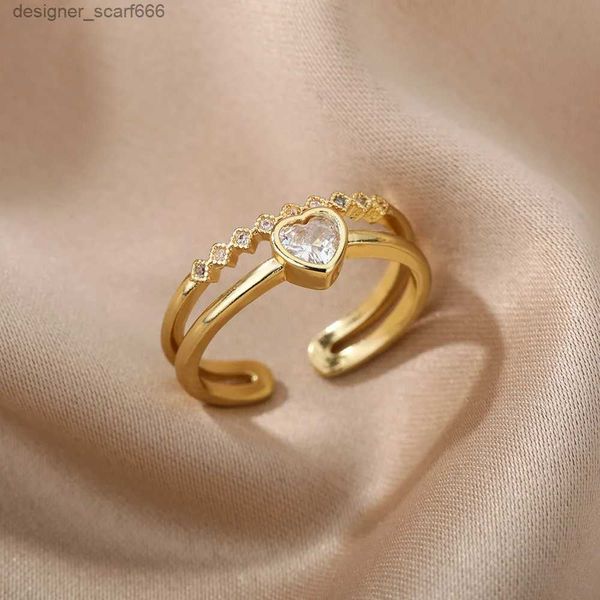 Band Rings Simple Ring Cute Adjustable Finger Rings Romantic Birthday Gift For Girlfriend Women Stone Jewelry R231017