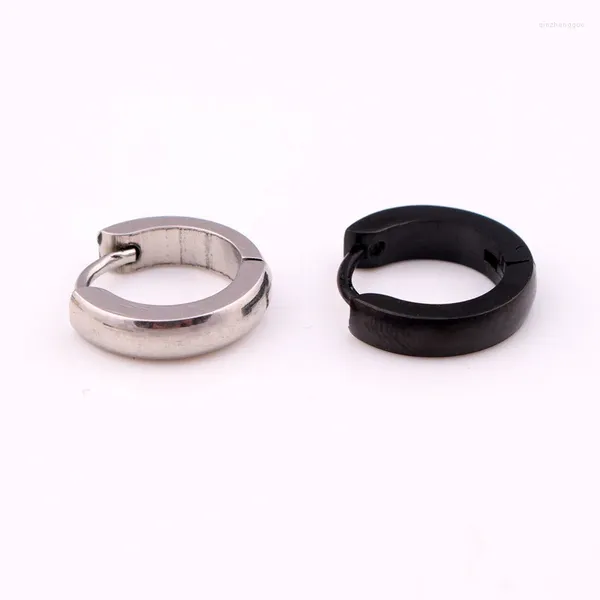 Серьги-кольца модные мужские и женские цветные черные титановые стальные маленькие гладкие поверхности 3 мм узкие ювелирные изделия Huggie