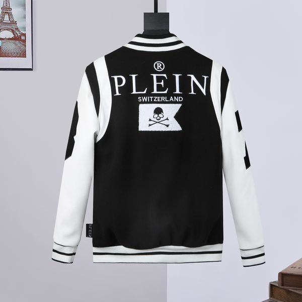 PLEIN BEAR COLLEGE JACKET BASKETBALL Зимняя верхняя одежда Мужская хлопковая подкладка для пилотов Армейская куртка-бомбер Повседневные бейсбольные куртки Университетское пальто 84170