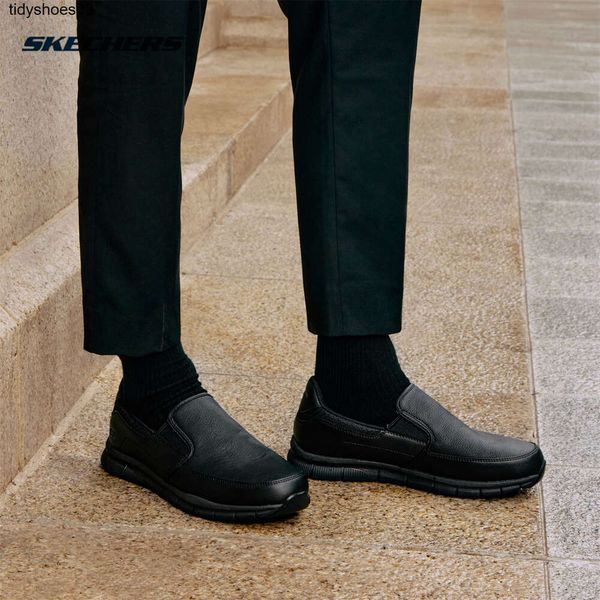 Skechers Scarpe casual in pelle da uomo Scarpe da lavoro Scarpe da lavoro One Step Comode scarpe casual basse