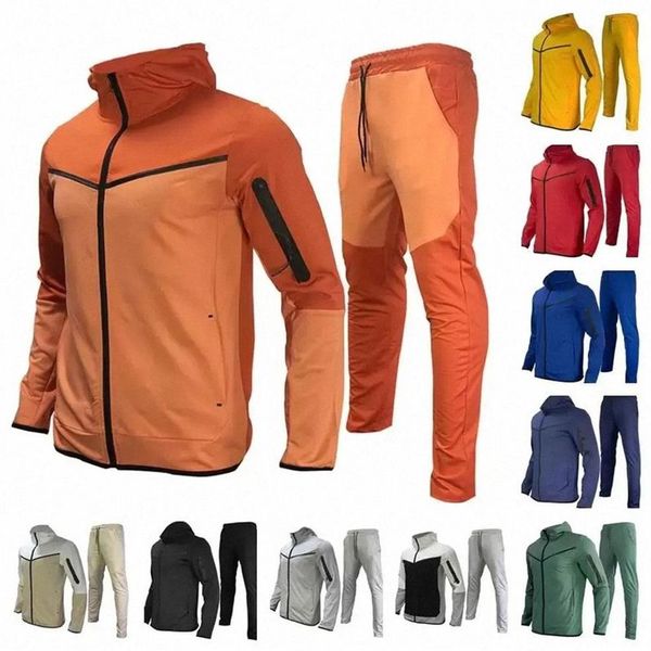 Designer fino homens mulheres tecnologia velo tracksuit pant mens esportes sportswear jaqueta de manga longa hoodies calças jogger corte reto ho206l