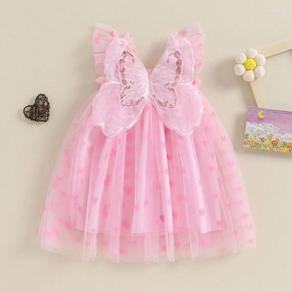 Mädchen Kleider Kleinkind Baby Schmetterling Flügel Kleid Kinder Mädchen Tüll Flügel Rock Prinzessin Ärmellos Geburtstag Tutu Party