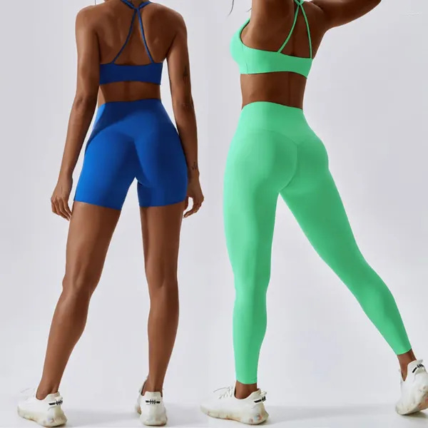 Conjuntos ativos 2 pçs conjunto de yoga feminino treino sportwear feminino ginásio roupa sutiã esportivo leggings roupas combinando calças sem costura sexy