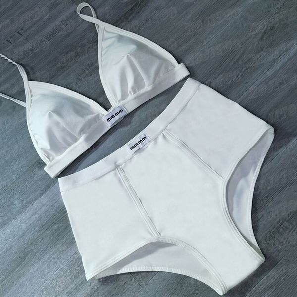 Designer carta mulheres swimwear split bikini conjuntos de cintura alta sexy calcinha sutiã conjuntos de férias estilo maiô para senhora