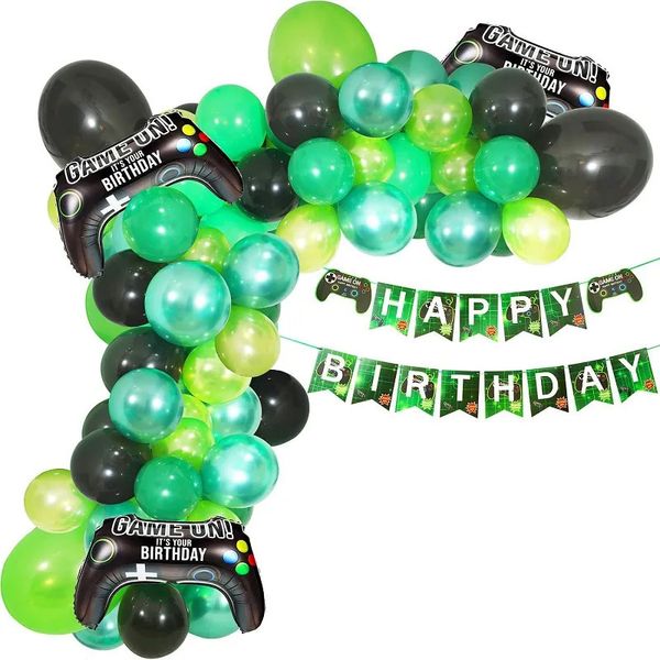 Outros suprimentos para festas de eventos 101 peças verde preto vídeo game balão guirlanda kit perfeito para adultos crianças aniversário pixel mineiro gamer decorações de festa 231017