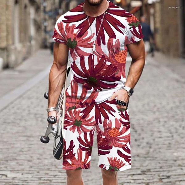 Мужские спортивные костюмы, комплект футболок, одежда в стиле Харадзюку с 3D-принтом, 2023, роскошная забавная уличная спортивная одежда, летняя повседневная пляжная одежда в стиле хип-хоп с короткими рукавами