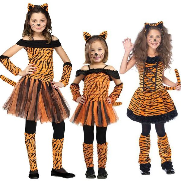 Cosplay Reneecho Custume Kinder Mädchen Tiger Kostüm Tiger Kinderkostüm Halloween Purim Karneval Outfit Kinder 231017