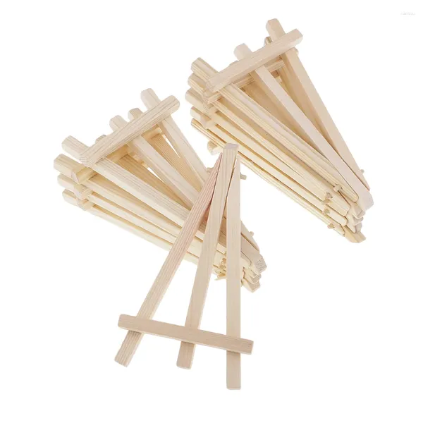 Decorazione per feste 10 pezzi Mini cavalletto per treppiede in legno Display per pittura Supporto per carte da tavolo per matrimoni Forniture per artisti artigianali per bambini