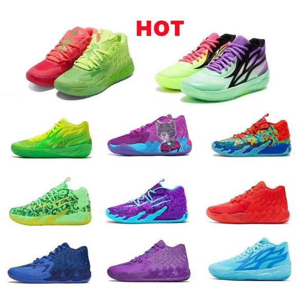 OG LaMelo Ball MB1 chaussures de basket-ball pour enfants à vendre bleu violet Rick Morty garçons fille chaussure de Sport formateur baskets US4-US12