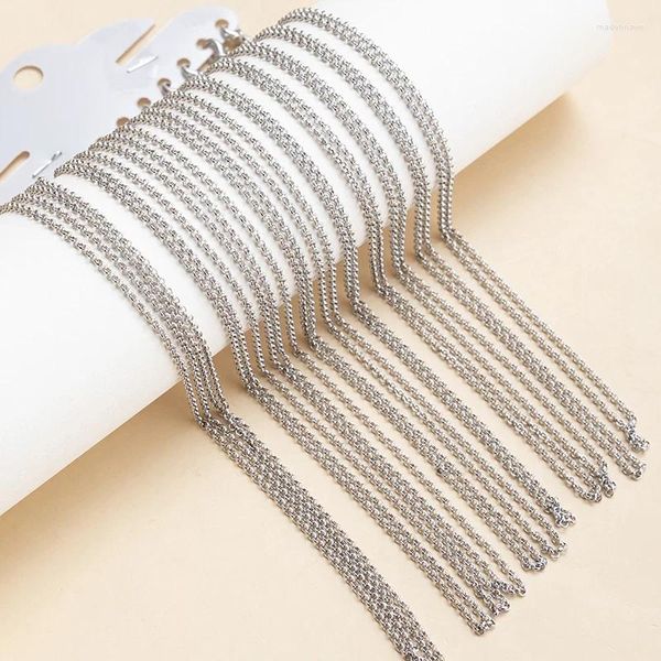 Ketten 12 teile/satz Silber Farbe Karabinerverschluss Kette Für DIY Anhänger Halskette Schmuck Machen Zubehör