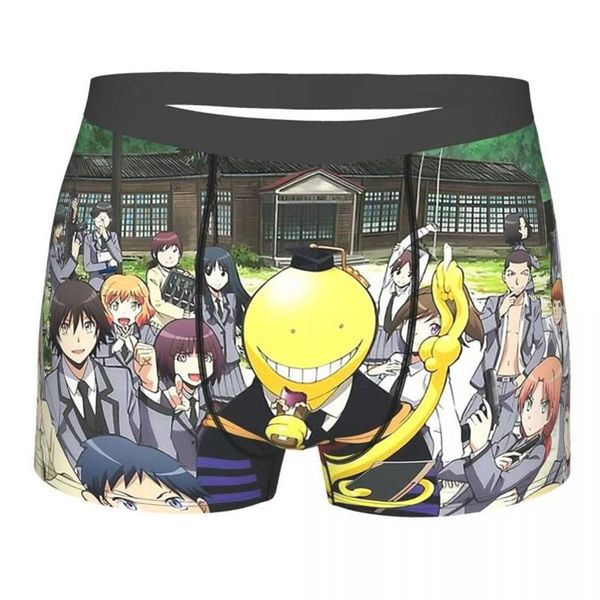 Assassinato sala de aula anime japão cuecas respirável calcinha masculina confortável shorts boxer briefs286e