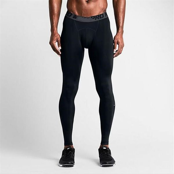 Calças de fitness masculinas rapidamente secas correndo compressão ginásio joggers calças esportivas magras calças pro combate basquete pant272t