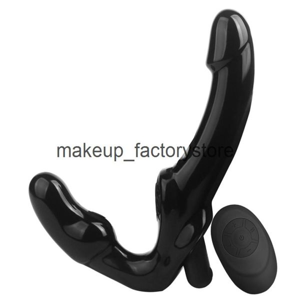 Massage Drahtlose Fernbedienung Lesben GSpot Klitoris Vibrator Dildo Erwachsene Trägerlosen Strapon Dildo Sex Spielzeug für Paare Doppel Kopf Vibrat4813489