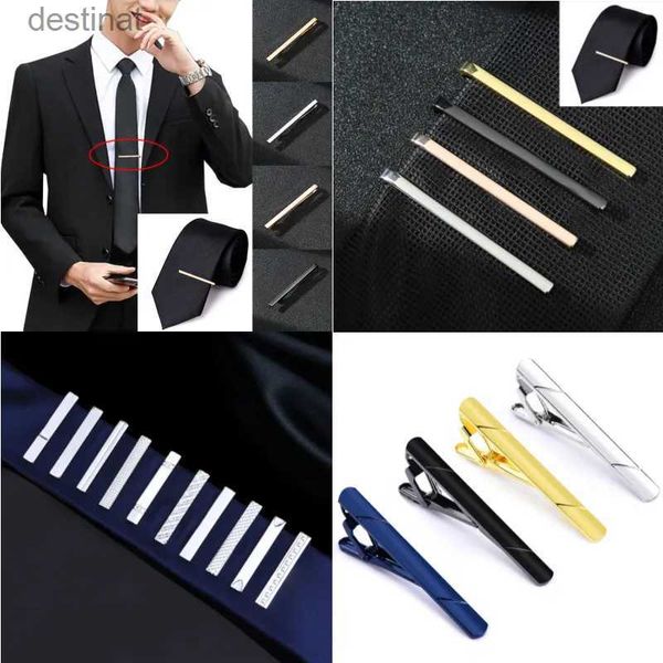Boyun bağları metal kravat klipsleri erkek kravat elbise gömlekleri düğün töreni için kravat iğnesi çubuk altın kravat toka adam iş kursu aksaklıklar231017