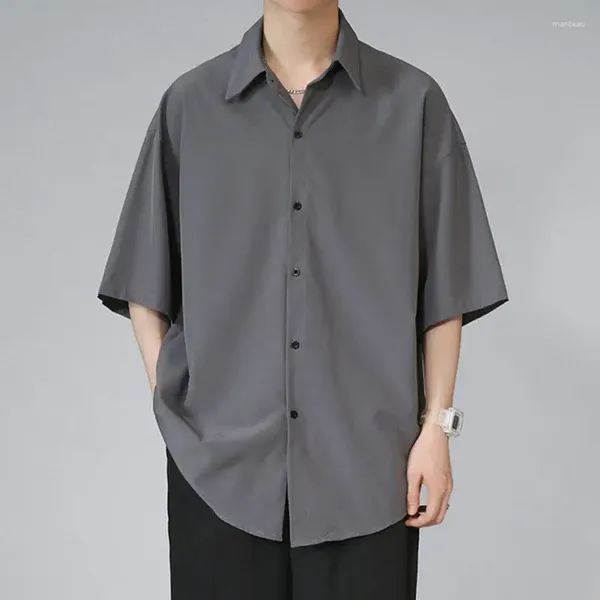 Männer Casual Hemden XEJ Seidenbluse Mann Koreanische Streetwear Y2k Stil Kurzarm Hemd Blusen Tops Für Männliche Mann Sommer 2023 Weiß