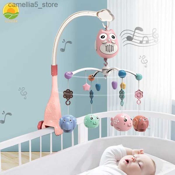 Mobiles# Babybett Musik Mobile Bettglocke 0-12 Monate Kleinkind Sinnesspiel Bildung Kinder Eule Sound Drehen Kinderbett Rasseln Für Neugeborene Geschenke Q231017