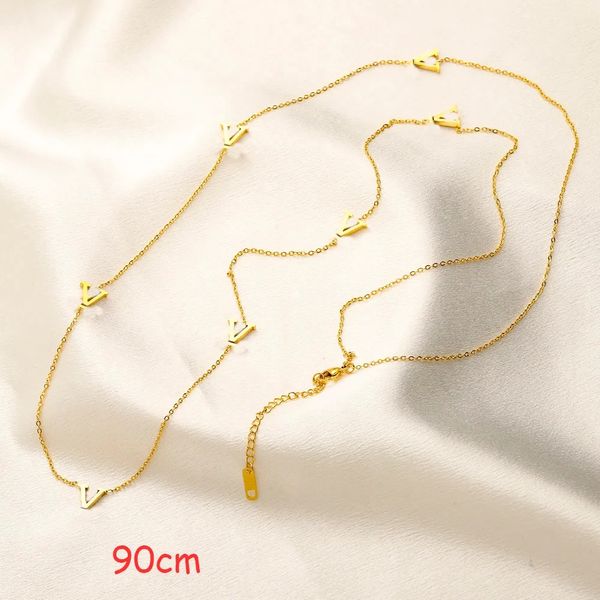 Designer Necklace Gold Letter Pendant Chain Acciaio inossidabile Collane di marca di marca per donne Accessori per coppia di gioielli per feste di matrimonio