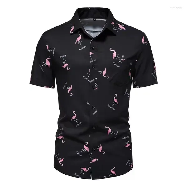 Мужские футболки 2023, повседневные европейские размеры, модная деловая пляжная рубашка с коротким рукавом, эластичная висячая рубашка с треугольным принтом S для мужчин