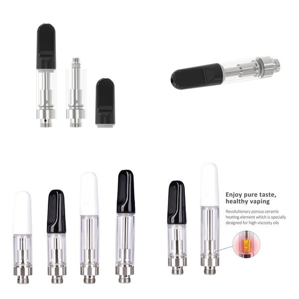 Cartucce Vape riutilizzabili usa e getta vuote da 510 fili per olio denso Bobina ceramica Vape Cartuccia serbatoio olio Vape atomizzatore 0,5 ml 1,0 ml