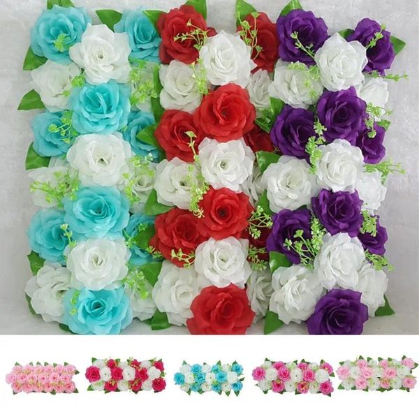 Flores decorativas lindo tecido arte simulação flor realista olhando diy casamento artificial rosa linha decoração