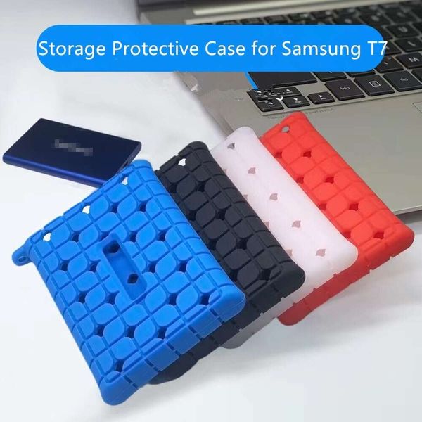 Nova capa protetora de armazenamento para samsung t7/t7 touch portátil ssd unidades de estado sólido externas maleta de transporte com capa de silicone