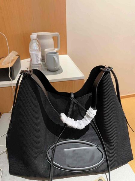 Borsa tote di design Borse a tracolla da donna Borsa tote lavorata a maglia Borsa per la spesa Borse hobo Borsa da pendolare nera per madre bambino di grande capacità