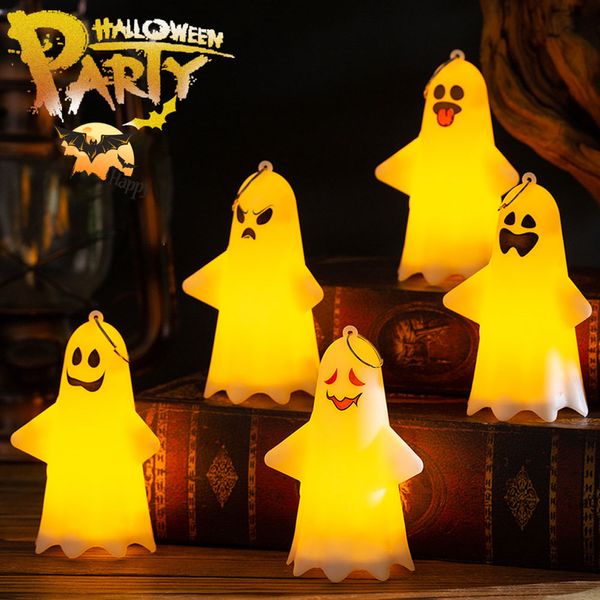 Luce notturna del fantasma di Halloween Lanterna a mano Lampada a forma gotica Lampada a sospensione a batteria Lampada da notte per feste Decorazioni per la casa