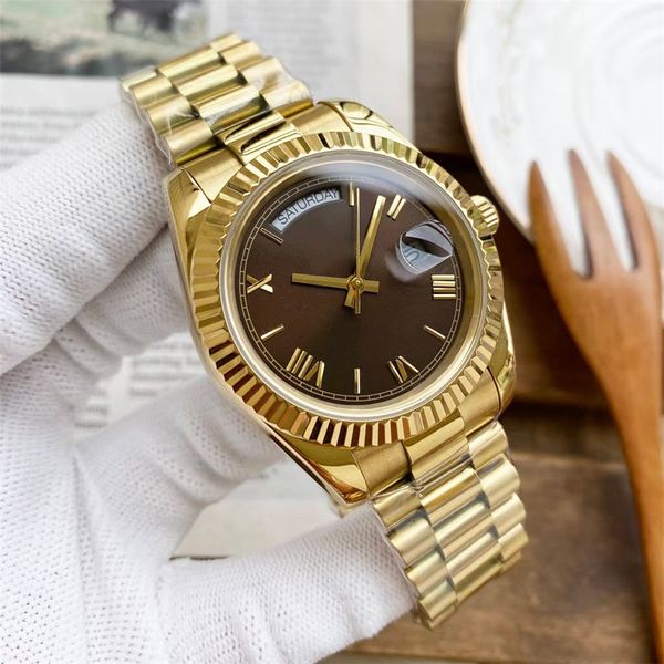 Мужские автоматические механические часы 40 мм из нержавеющей стали 904L римские цифровые часы дизайнерские сапфировое стекло супер светящиеся водонепроницаемые montre de lux
