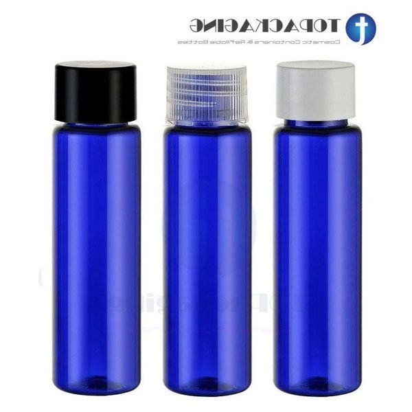 50 шт./лот-30 мл бутылка с завинчивающейся крышкой, синий пластиковый косметический контейнер, разлив эфирного масла, пустая бутылка для шампуня, плоское плечо Fcxqb