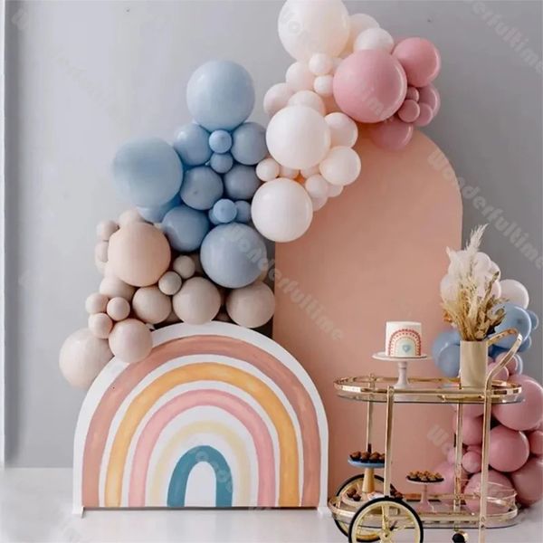 Altri accessori per feste per eventi 108 pezzi Kit arco per palloncini Doppio ripieno Albicocca Blu Boho Bridal Shower Blu Decorazioni per matrimoni Baby Shower Gender Reveal 1° compleanno 231017