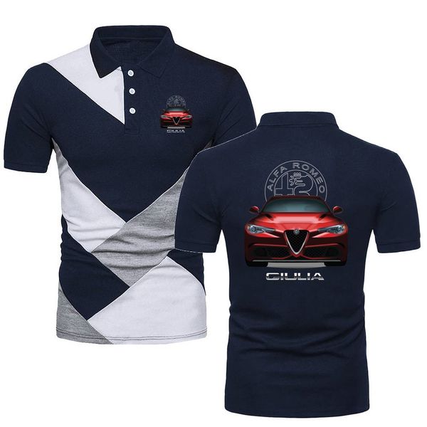 Camisas Polo Tshirts masculinos Alfa Romeo Giulia Top Tees de estilo militar Jersey Topshirts 3D Impressa Car Gym Contrast Color Color Polo