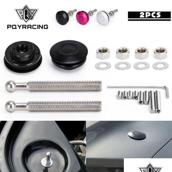 Sport Druckknopf Billet Hood Pins Lock Clip Kit Auto Schnellverriegelung für Ford Mustang 4.6L V8 96-04 Pqy-31Bk Drop Lieferung