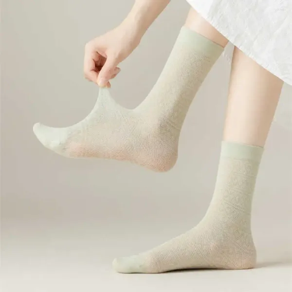Женские носки, модные дышащие марлевые эластичные модные простые стеклянные шелковые чулочно-носочные изделия, тонкие прозрачные корейские носки