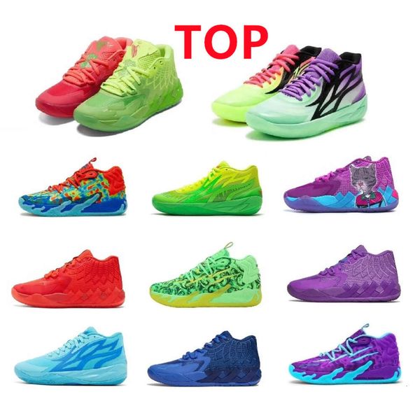 2023 Mens Lamelo Ball MB 01 Sapatos de Basquete MB03 GutterMelo Azul Vermelho Roxo Jade Verde Slime Rosa Preto Vermelho Halloween Natal BHM Tênis Tênis