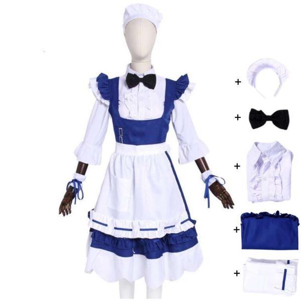 Final Game Fantasy XIV Ein Reich wiedergeboren ff Miqo te Cosplay Kostüm Anime Blue Diener Maid Uniform