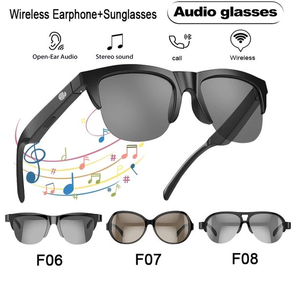 Moda inteligente música óculos de sol fone de ouvido ao ar livre sem fio bluetooth alta fidelidade som óculos de condução chamada mãos-livres hd microfone fone de ouvido