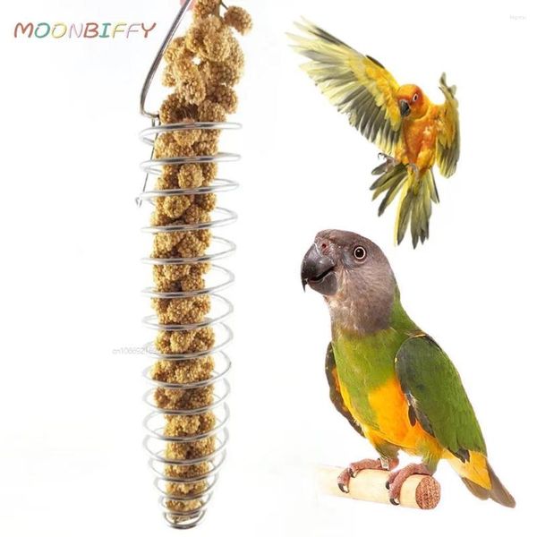 Outros suprimentos de pássaros Alimentador de aço inoxidável Frutas Cesta de vegetais Titular Dispositivo de alimentação Recipiente Brinquedo de treinamento para animais de estimação