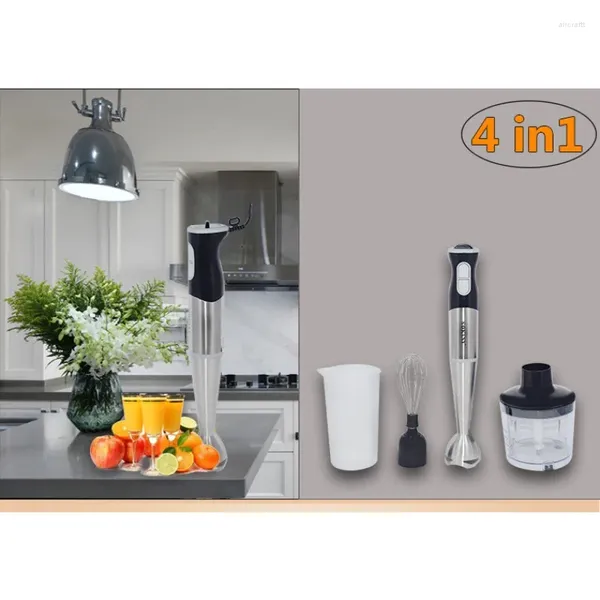 Mixer 4 in 1 Immersion Handmixer 800 W Handheld Stick mit Becher Milchaufschäumer für Smoothie Babynahrung Püree