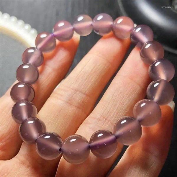 Bangle Natural Violitde Pulseira Redonda Bead Cristal Reiki Cura Pedra Moda Feminina Jóias Para Mulheres Presente 1 PCS 10mm