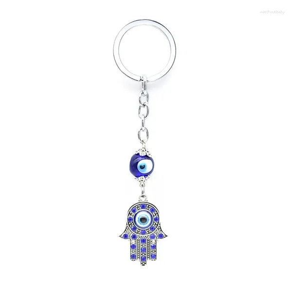 Schlüsselanhänger für den bösen Blick, Legierung, Hamsa-Schlüsselanhänger, Hand-Fatima-Schutz-Charm, Schlüsselhalter