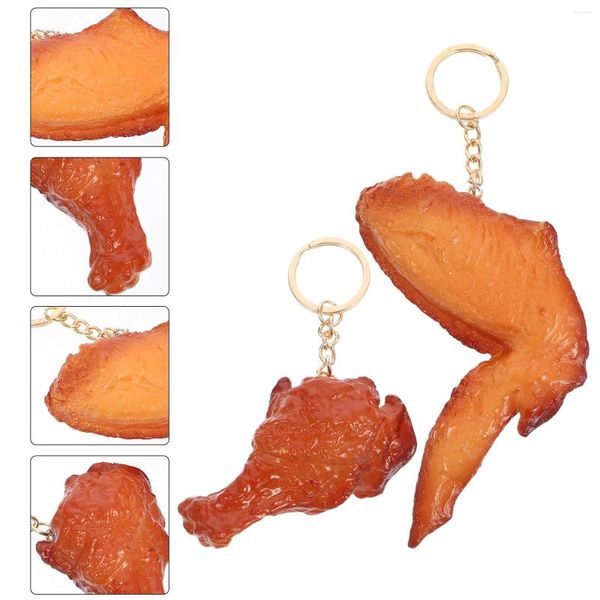 Portachiavi 2 pezzi Portachiavi ad ala di pollo Anello fai da te Accessori pendenti Zaino Materiali Borsa per giocattoli per bambini Portachiavi porta ornamenti