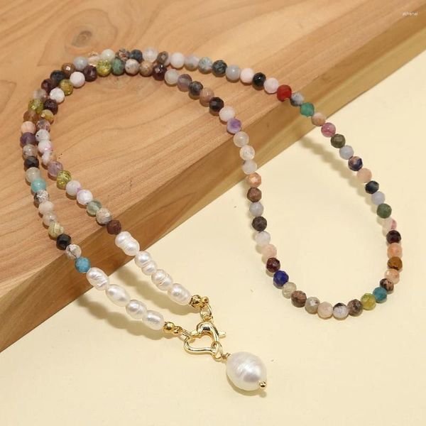 Collane con ciondolo 2023 Arrivano stile Boho Pietre naturali colorate Perline Collana con ciondolo di perle per gioielli regalo da donna